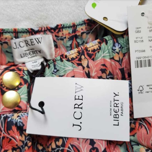 New women's 2 J Crew quilted snow puffer pant in Liberty May nouveau print - Picture 4 of 10